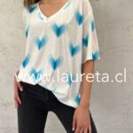 Polera CORAZÓN Celeste