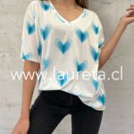 Polera CORAZÓN Celeste - Imagen 3