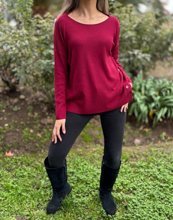 Sweaters BOTONES Rojo - Imagen 3