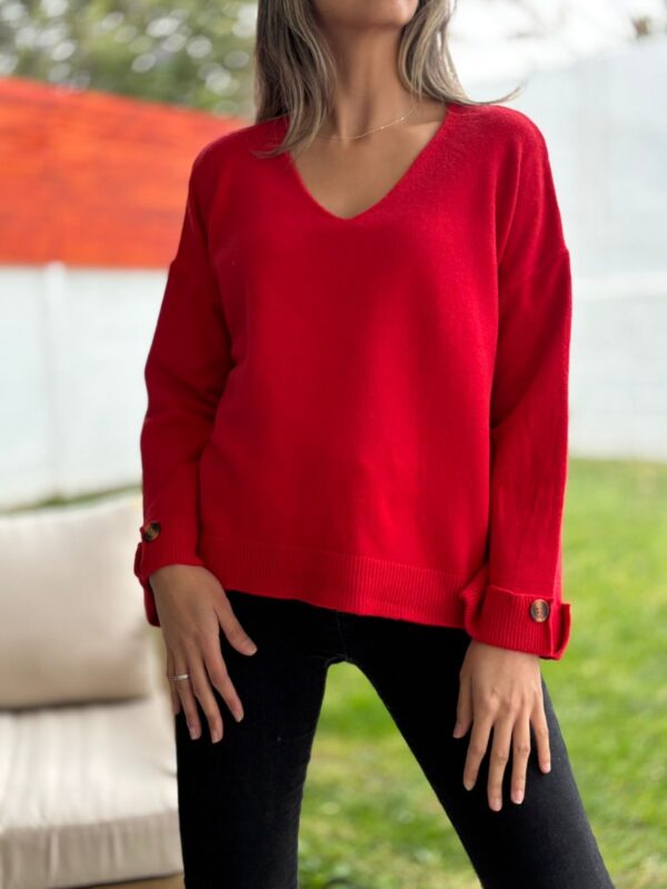 Sweaters BOTÓN Rojo - Imagen 2