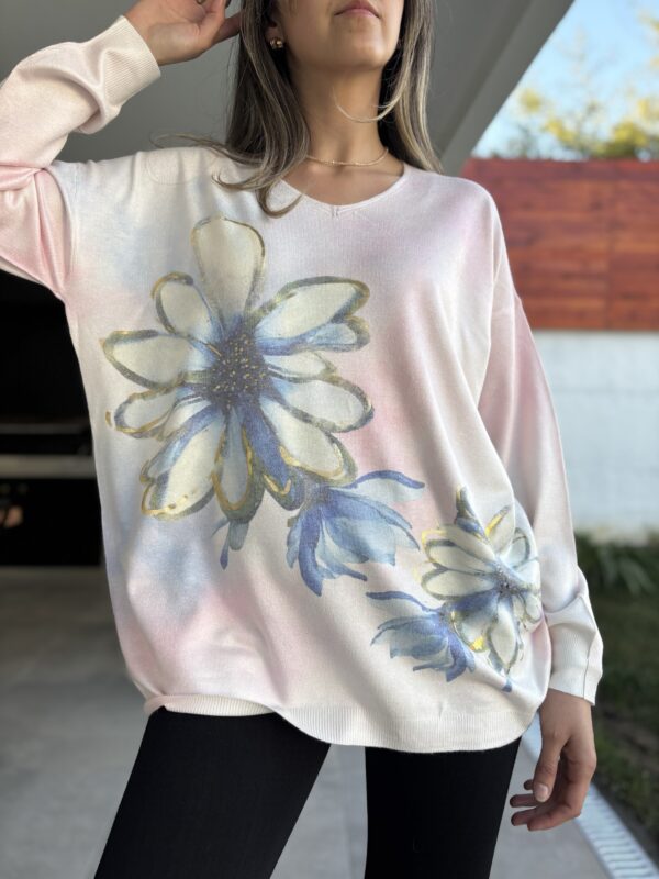 Sweater FABI rosa pálido - Imagen 2