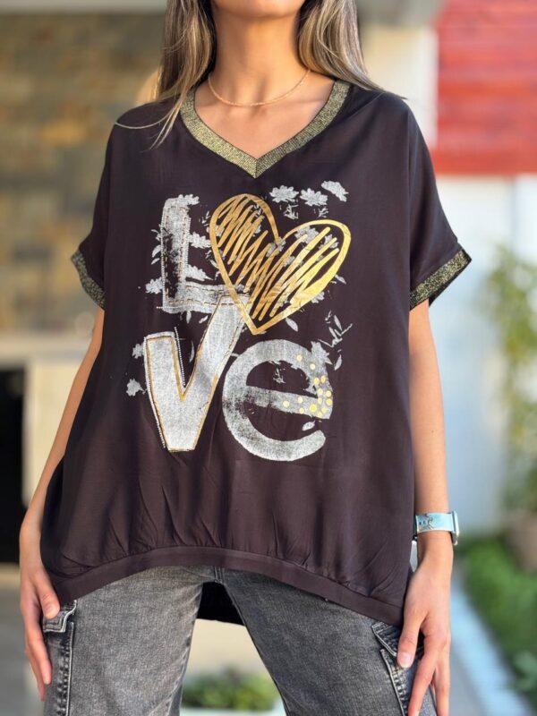 Polera LOVE Negra - Imagen 2