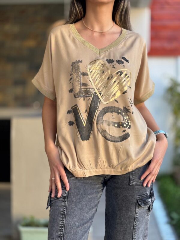 Polera LOVE Beige - Imagen 2