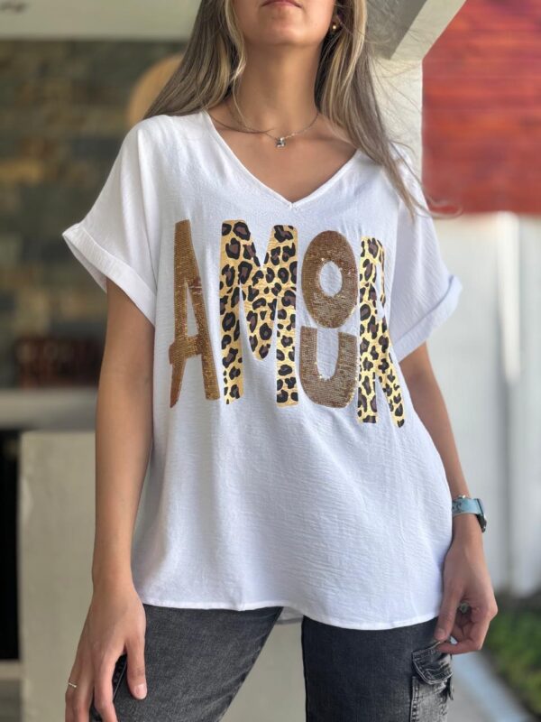 Polera AMOR Blanca - Imagen 2